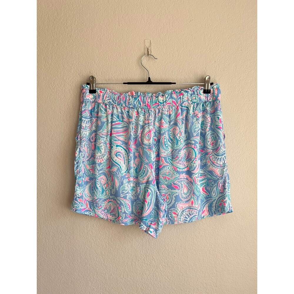 Lilly Pulitzer Kaylene Shorts in Zanzibar Blue Fish Kiss Size XL - Picture 3 of 5